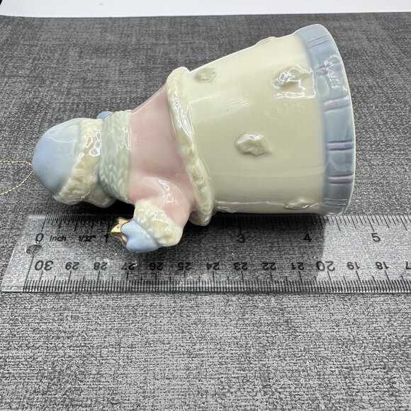 Formalities Ceramic Snowman Bell Ornament Dangling Feet Gold Stars Christmas - Picture 8 of 11